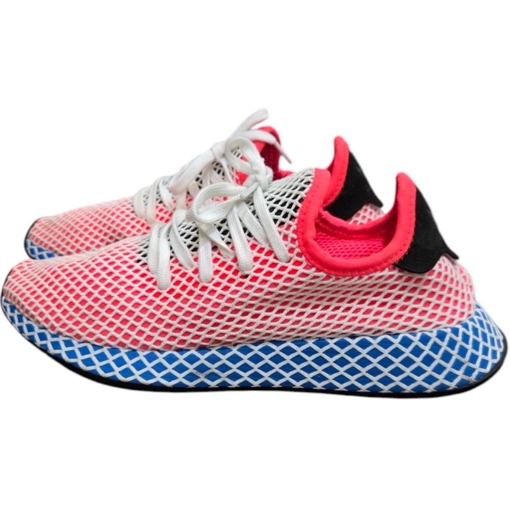 adidas Deerupt Solar Red Bluebird Runner Sneakers Size 9